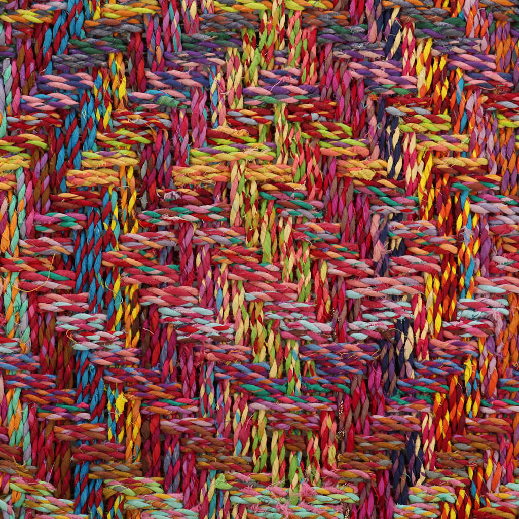 244213 vidaXL Coffee Table Set 2 Pieces Chindi Weave Details Multicolour