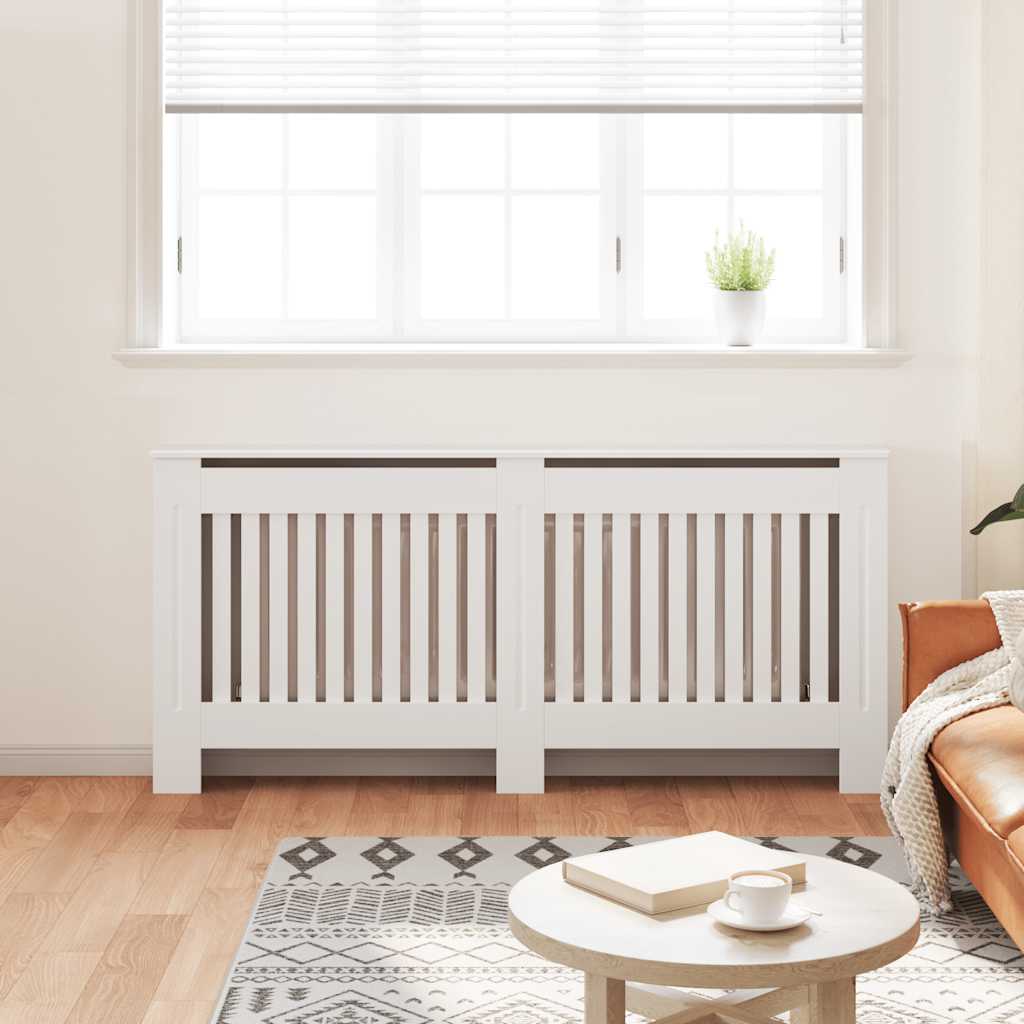 Radiator Cover White 172 cm Engineered Wood