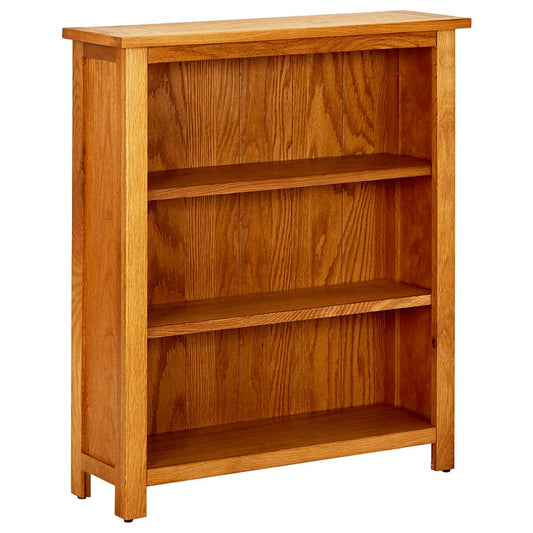 244468 vidaXL 3-Tier Bookcase 70x22,5x82 cm Solid Oak Wood