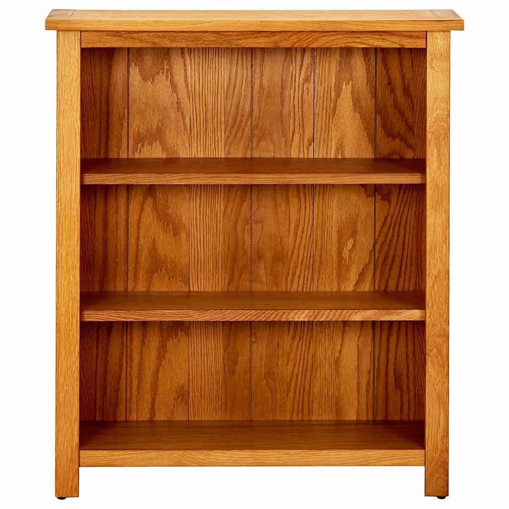 244468 vidaXL 3-Tier Bookcase 70x22,5x82 cm Solid Oak Wood