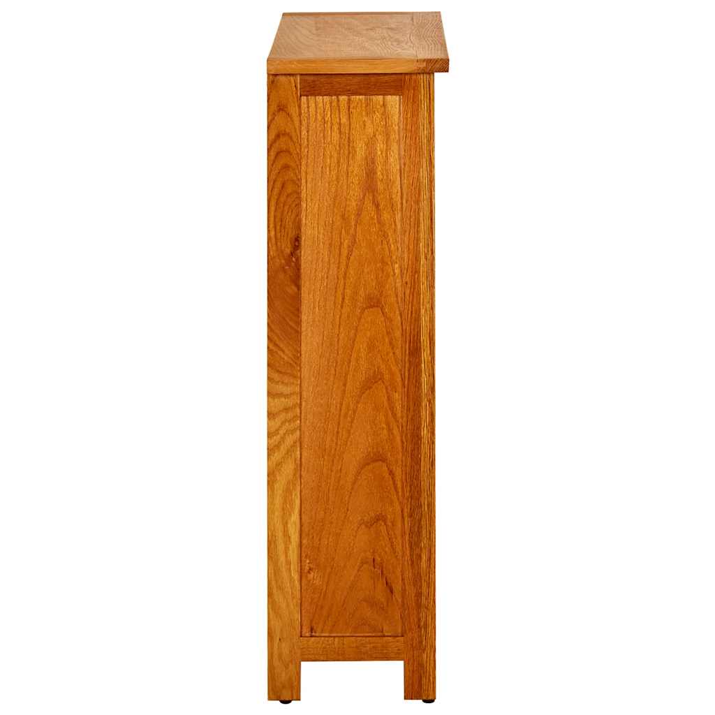244468 vidaXL 3-Tier Bookcase 70x22,5x82 cm Solid Oak Wood