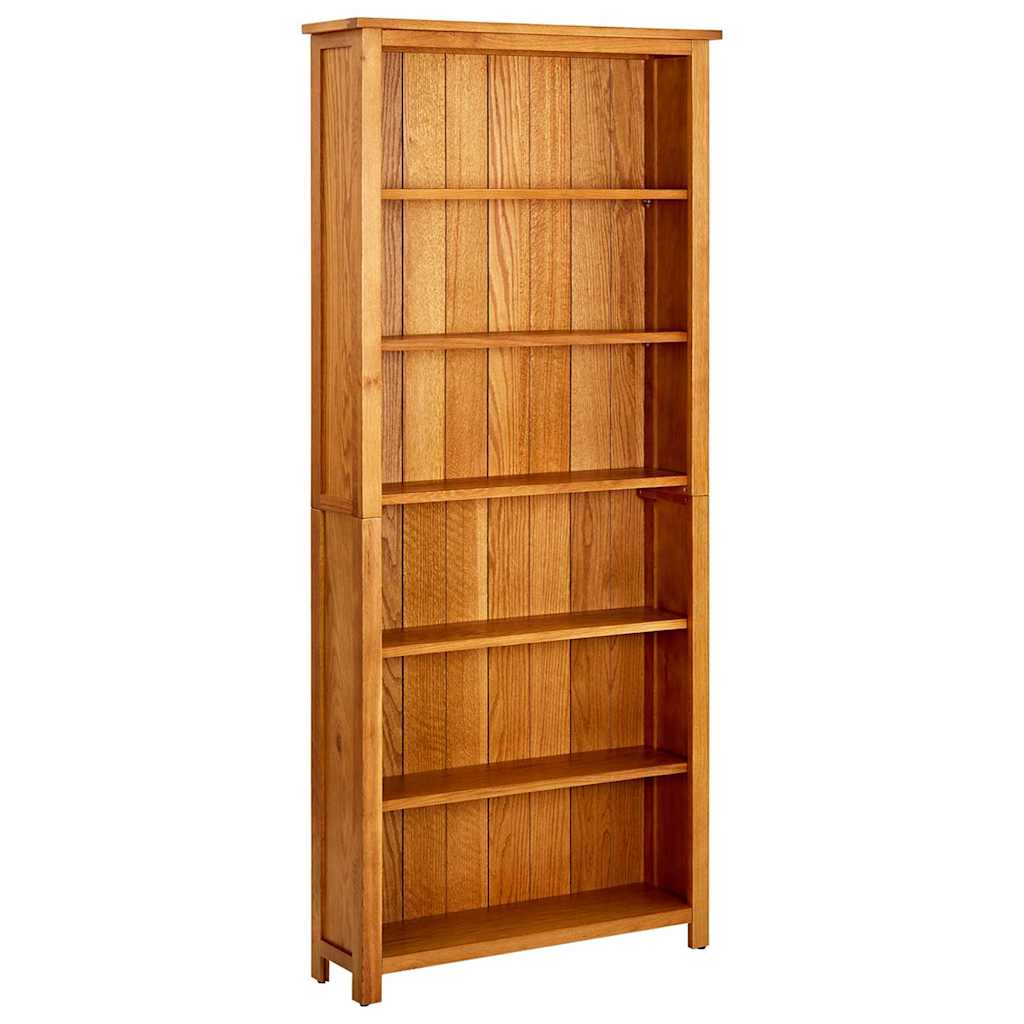 244470 vidaXL 6-Tier Bookcase 80x22,5x180 cm Solid Oak Wood