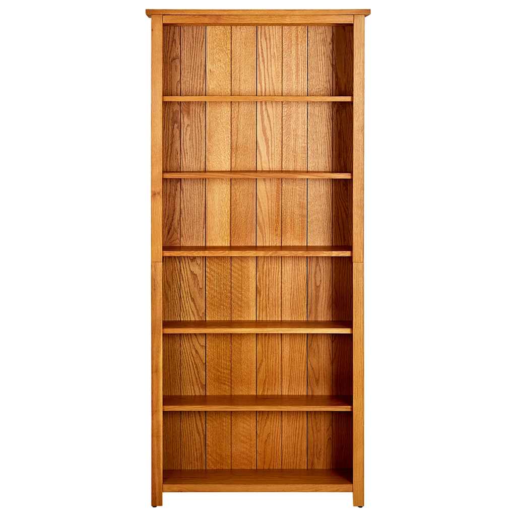 244470 vidaXL 6-Tier Bookcase 80x22,5x180 cm Solid Oak Wood