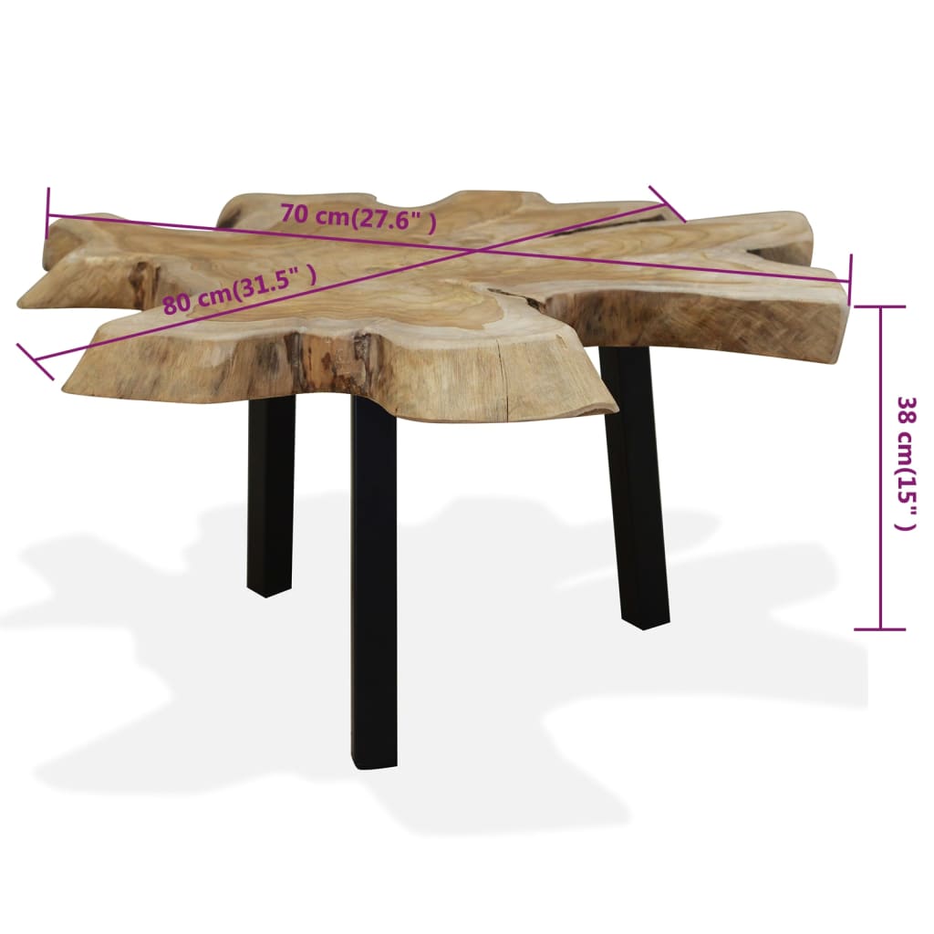 244550 vidaXL Coffee Table Genuine Teak 80x70x38 cm