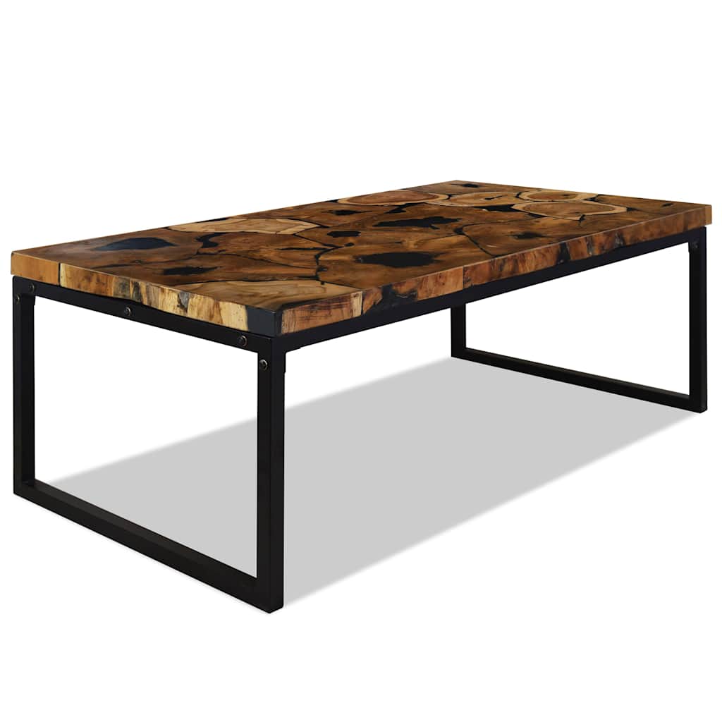 244551 vidaXL Coffee Table Teak Resin 110x60x40 cm