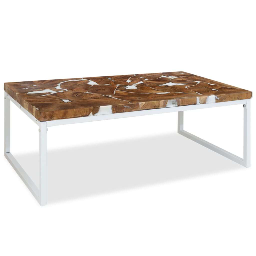244553 vidaXL Coffee Table Teak Resin 110x60x40 cm