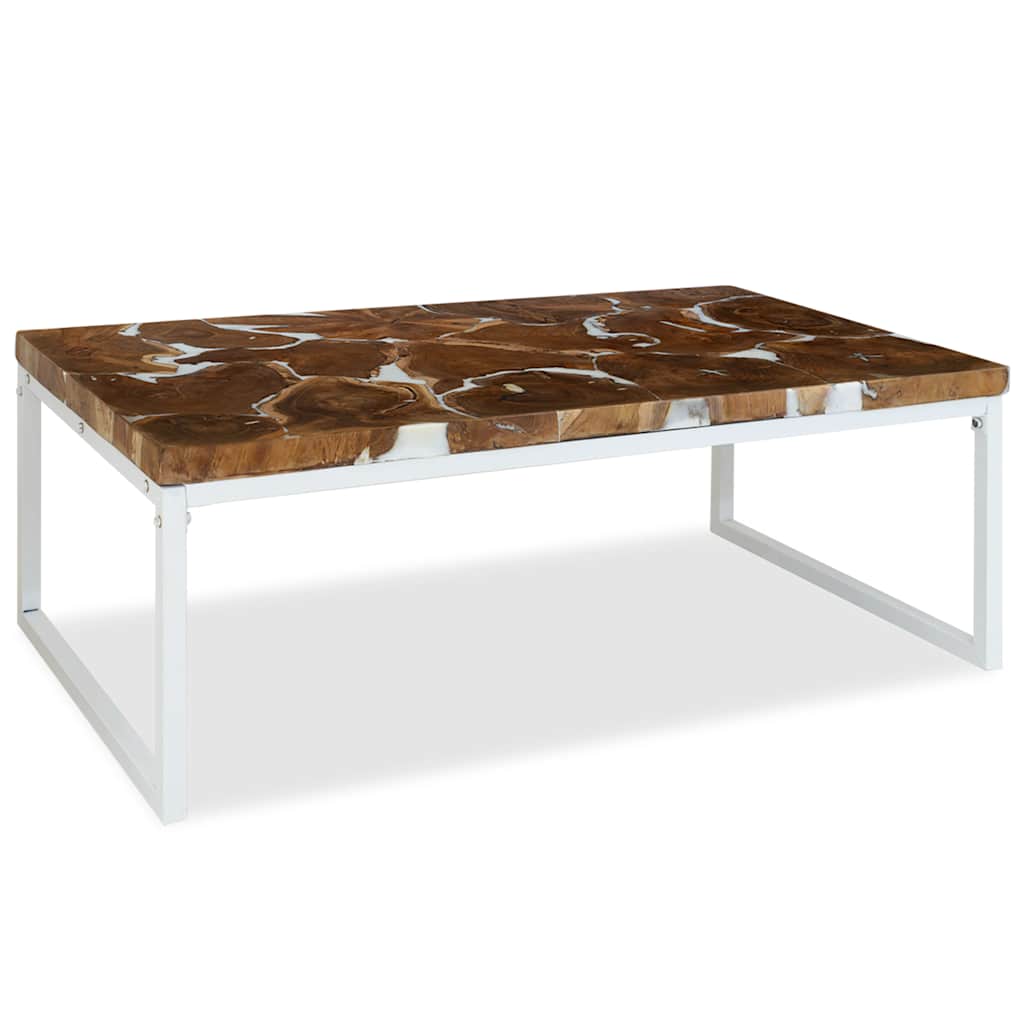 244553 vidaXL Coffee Table Teak Resin 110x60x40 cm