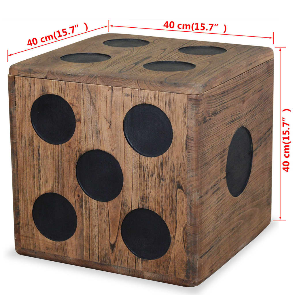 vidaXL Storage Box Mindi Wood 40x40x40 cm Dice Design