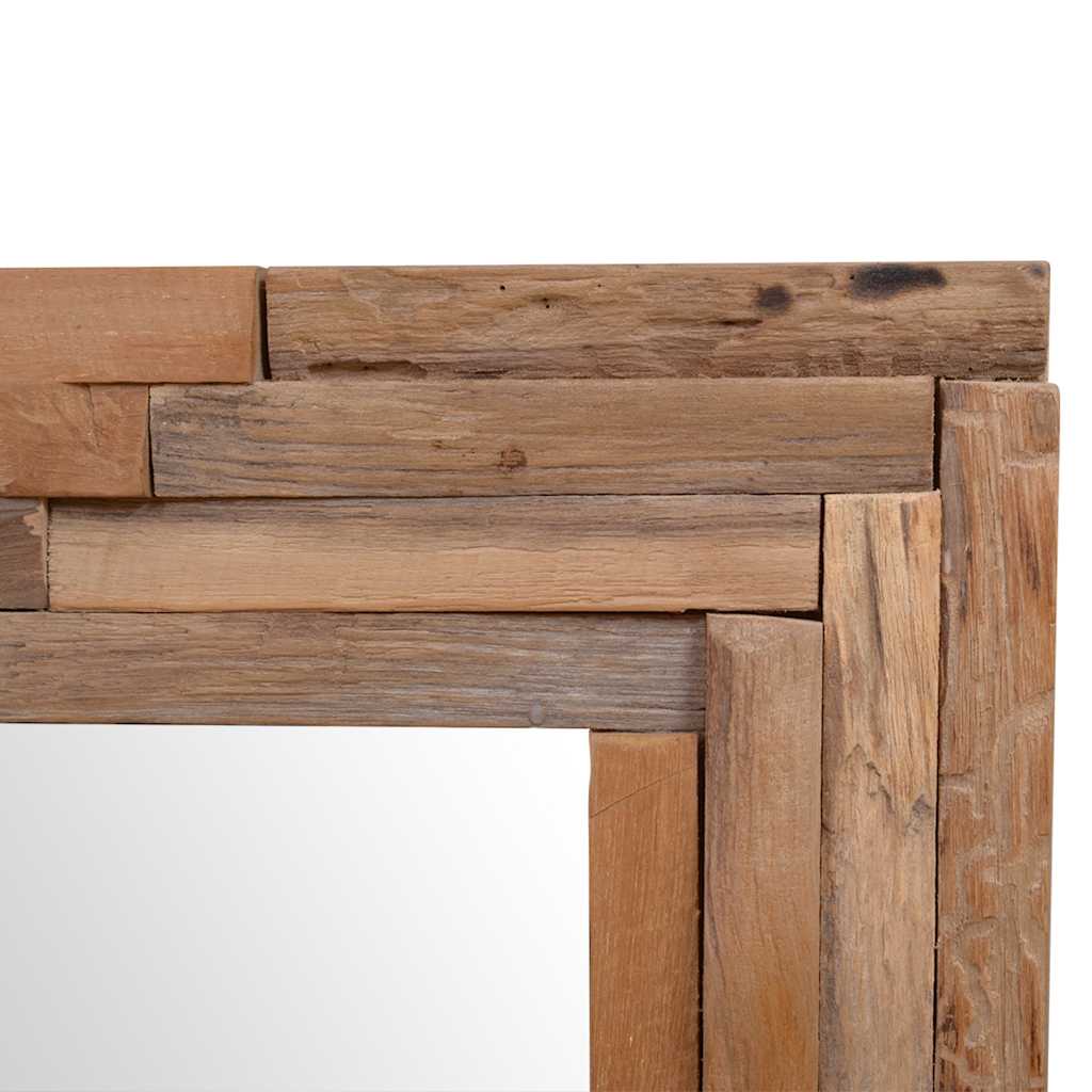 Decorative Mirror Teak 60x60 cm Square