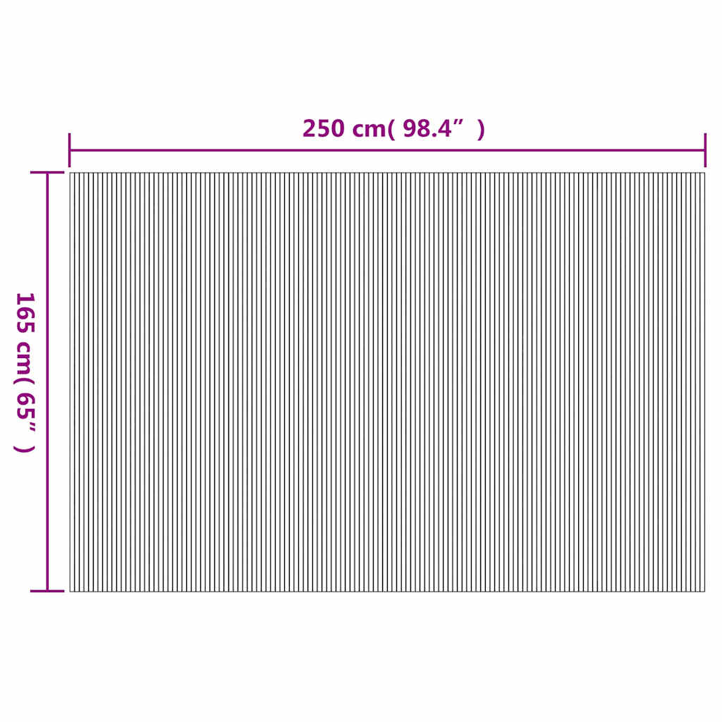 Room Divider Bamboo Grey Width 250 cm Height 165 cm