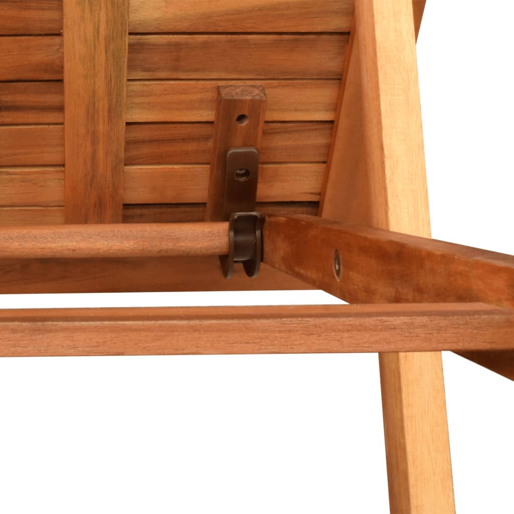 Sun Lounger And Table | Brown | Solid acacia wood | Standard