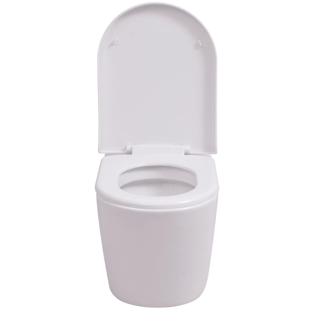 Wall Hung Toilet with Concealed Cistern Ceramic White