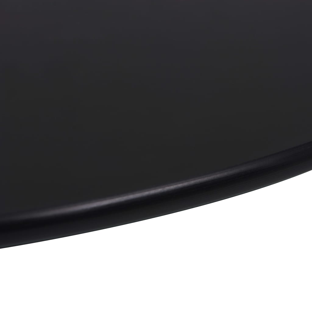 Table Top | Black | Tempered Glass | 40 cm | Round | Modern
