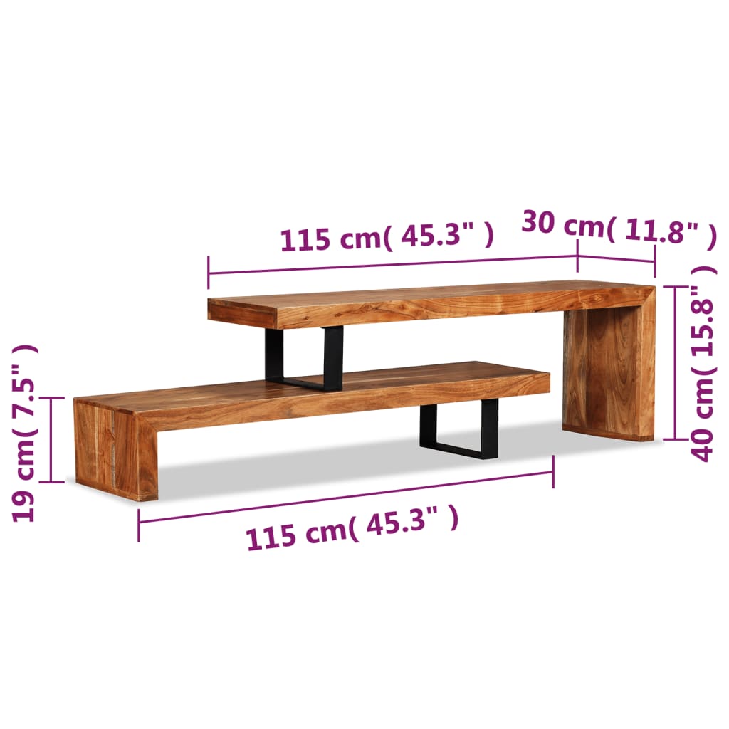 vidaXL TV Stand Solid Acacia Wood