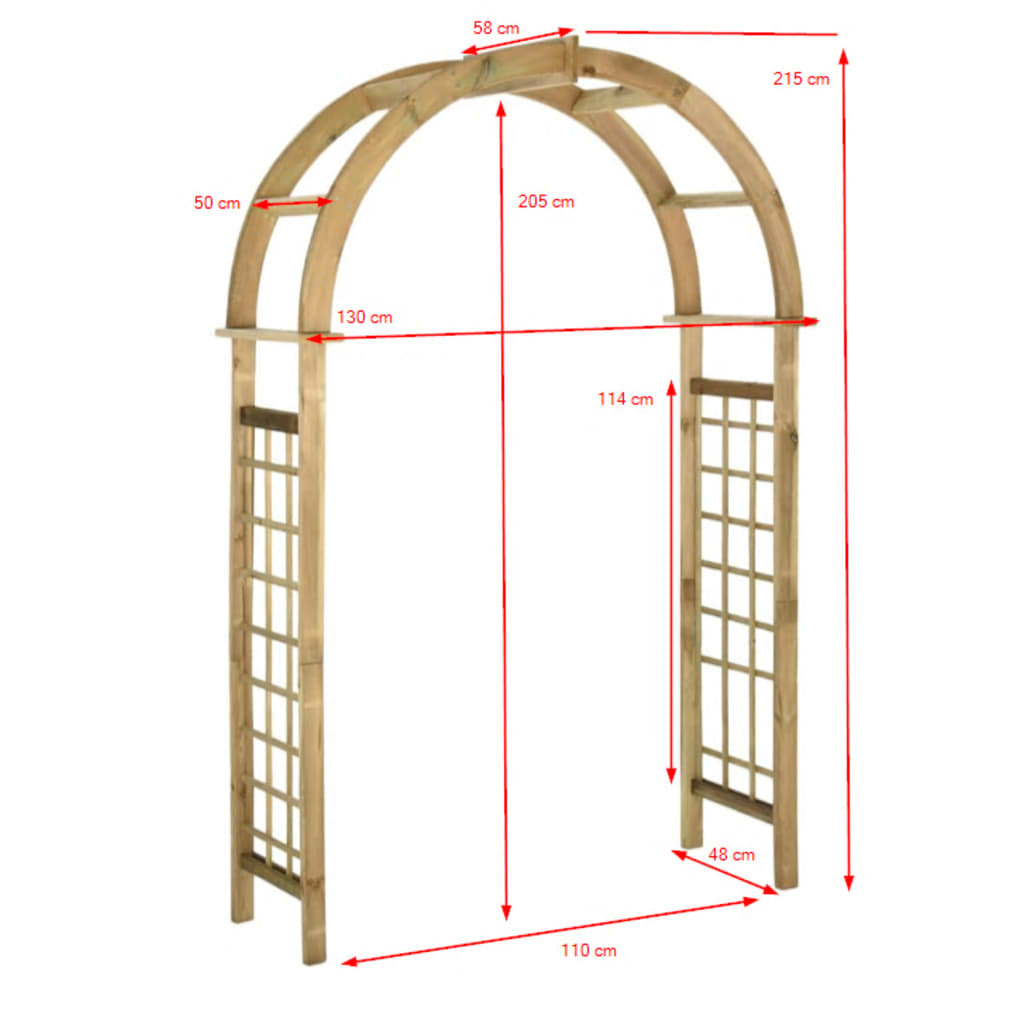 vidaXL Trellis Arch Green Impregnated Pinewood