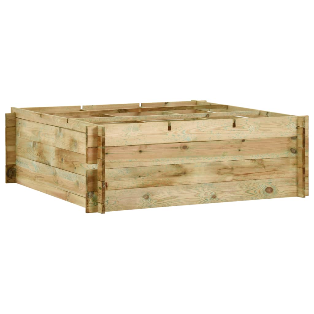 vidaXL Garden Raised Vegetable Bed Impregnated Pinewood 120x120x40 cm