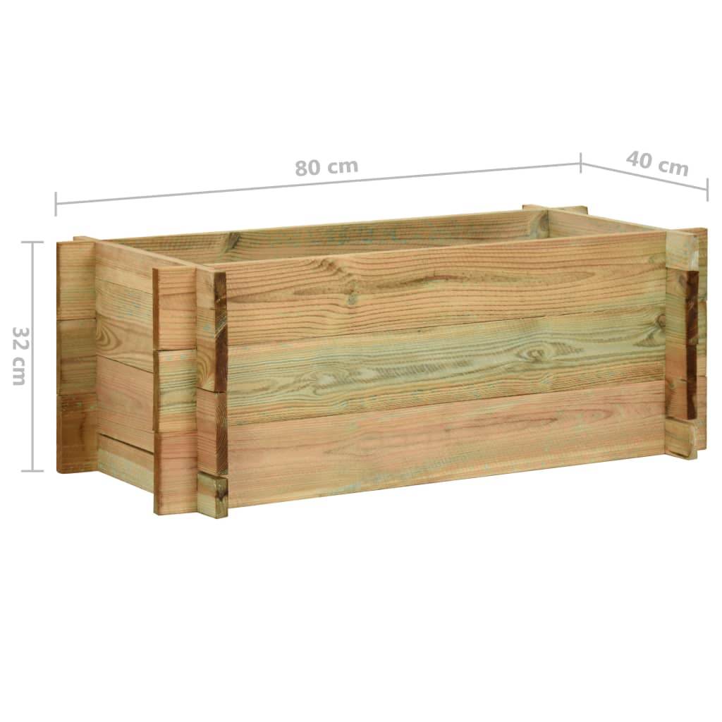 vidaXL Garden Raised Vegetable Bed Impregnated Pinewood 80 cm