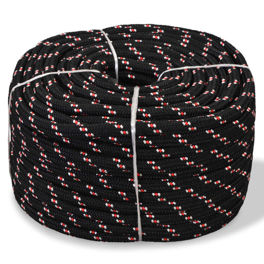 91287 vidaXL Marine Rope Polypropylene 12 mm 50 m Black