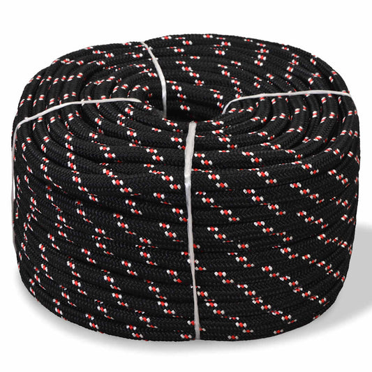 91288 vidaXL Marine Rope Polypropylene 14 mm 50 m Black