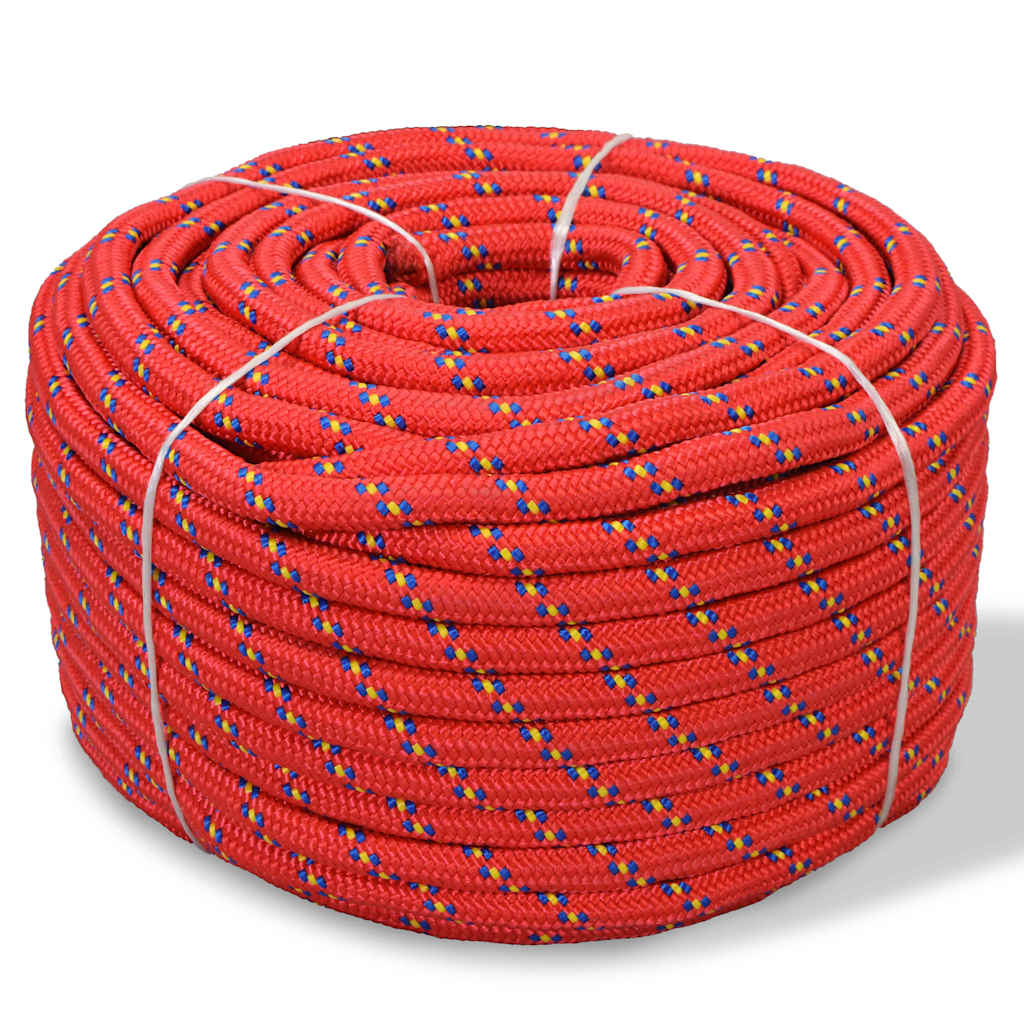 91290 vidaXL Marine Rope Polypropylene 8 mm 100 m Red