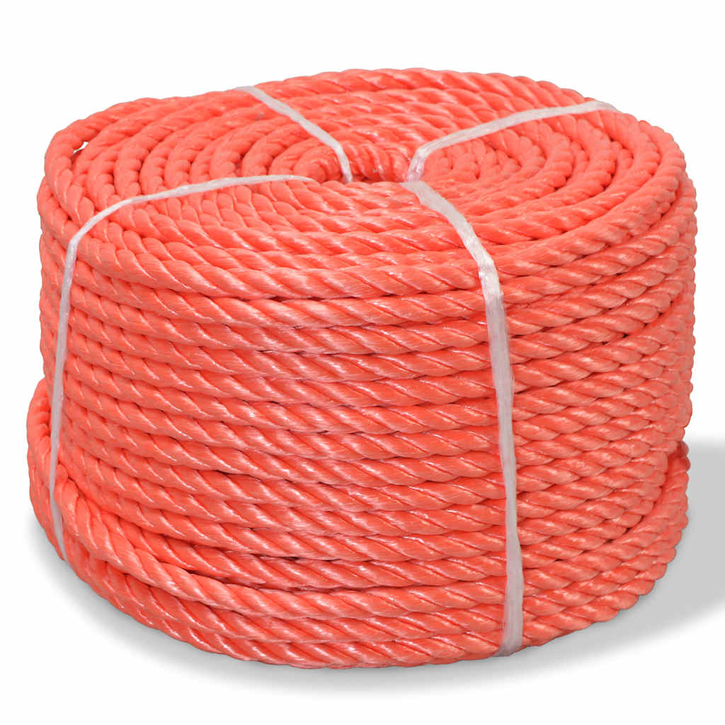 91301 vidaXL Twisted Rope Polypropylene 10 mm 100 m Orange