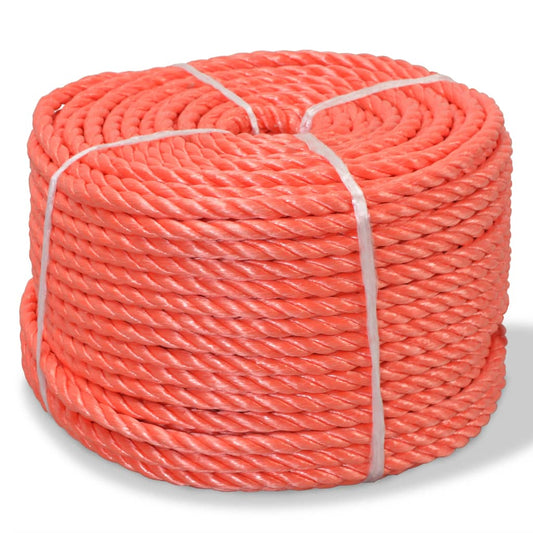 vidaXL Twisted Rope Polypropylene 12 mm 100 m Orange