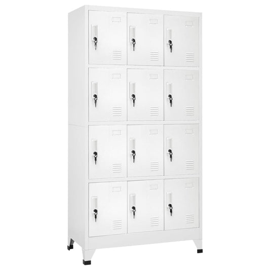 vidaXL Locker Cabinet with 12 Compartments 90x45x180 cm