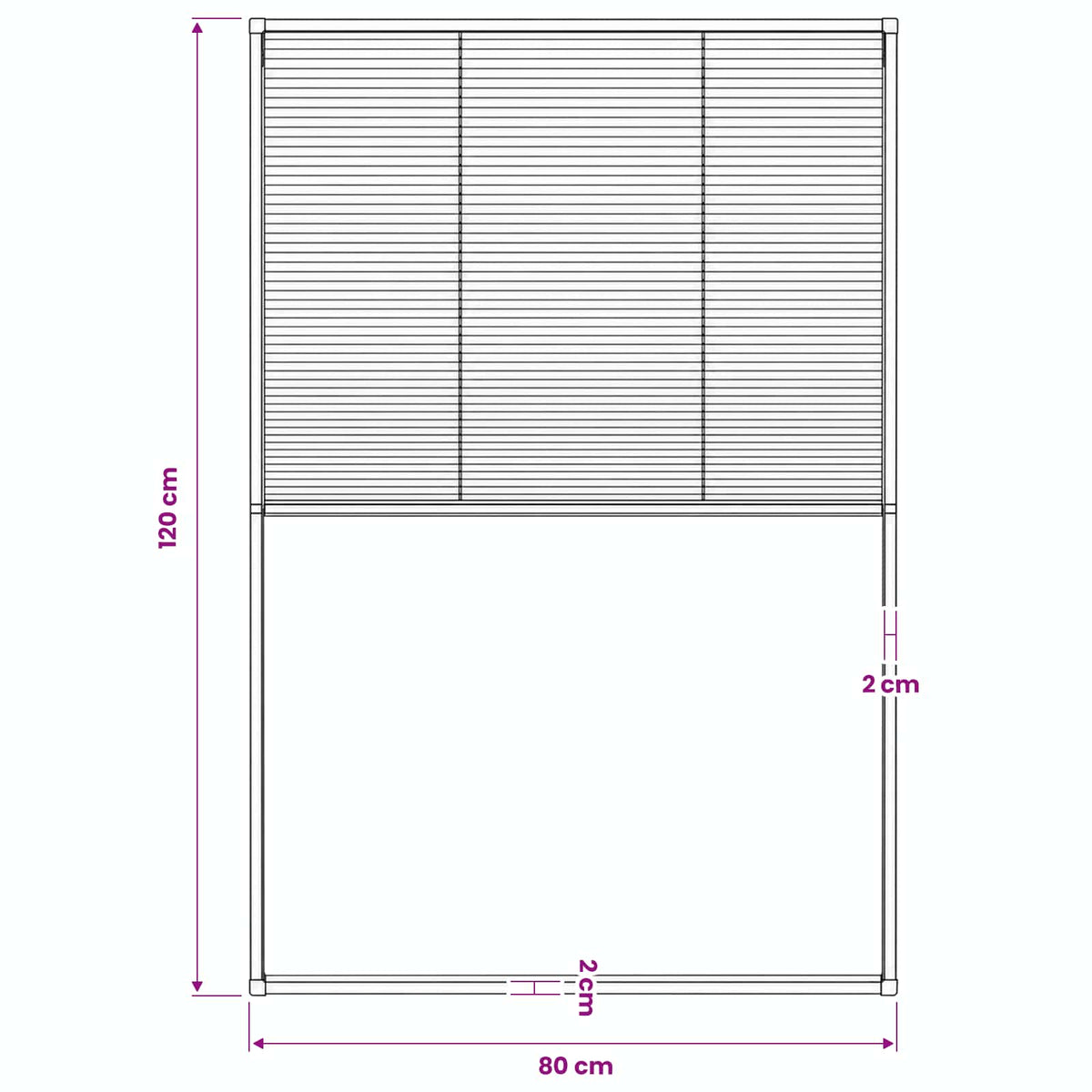 Plisse Insect Screen for Windows Aluminium 80x120 cm