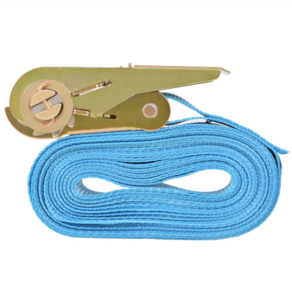 vidaXL Ratchet Tie Down Straps 10 pcs 0.8 Tonnes 4mx25mm Blue