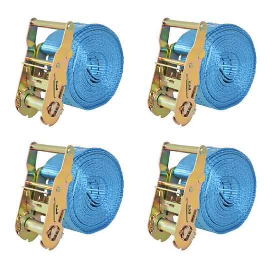 vidaXL Ratchet Tie Down Straps 4 pcs 2 Tonnes 6mx38mm Blue