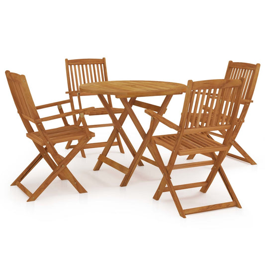 vidaXL 5 Piece Folding Outdoor Dining Set Solid Acacia Wood