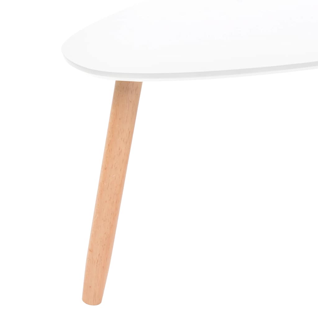 Coffee Table Set 2 Pieces Solid Pinewood White