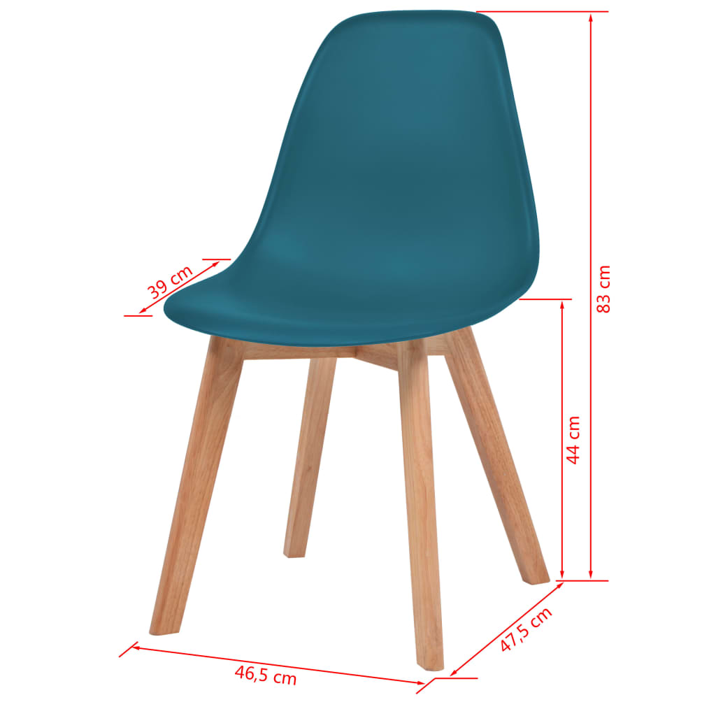 vidaXL Dining Chairs 2 pcs Turquoise Plastic