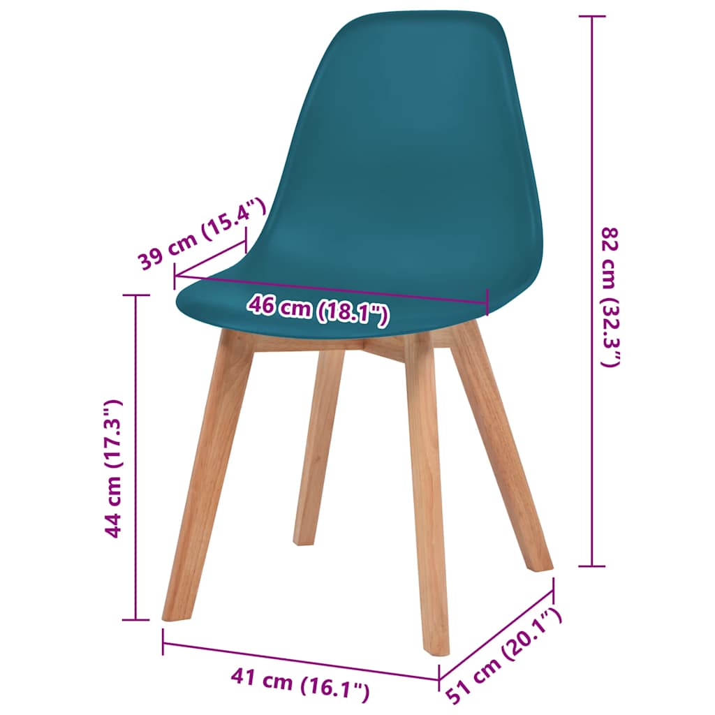 Dining Chairs 6 pcs Turquoise Plastic