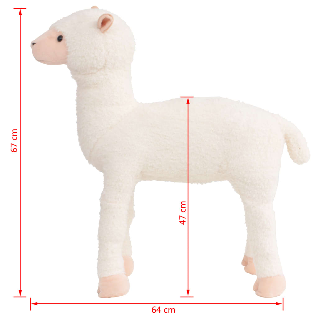 vidaXL Standing Plush Toy Alpaca White XXL