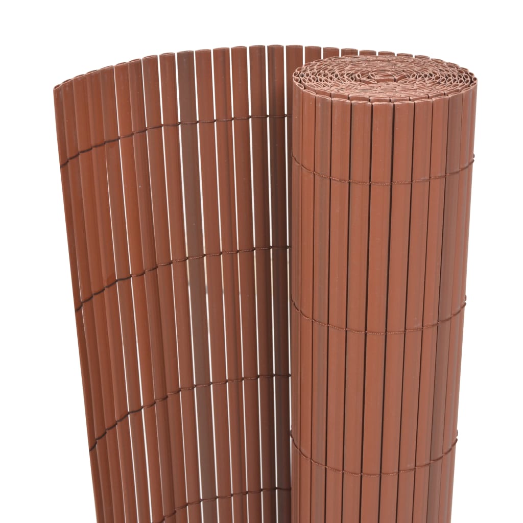 vidaXL Double-Sided Garden Fence PVC 90x300 cm Brown