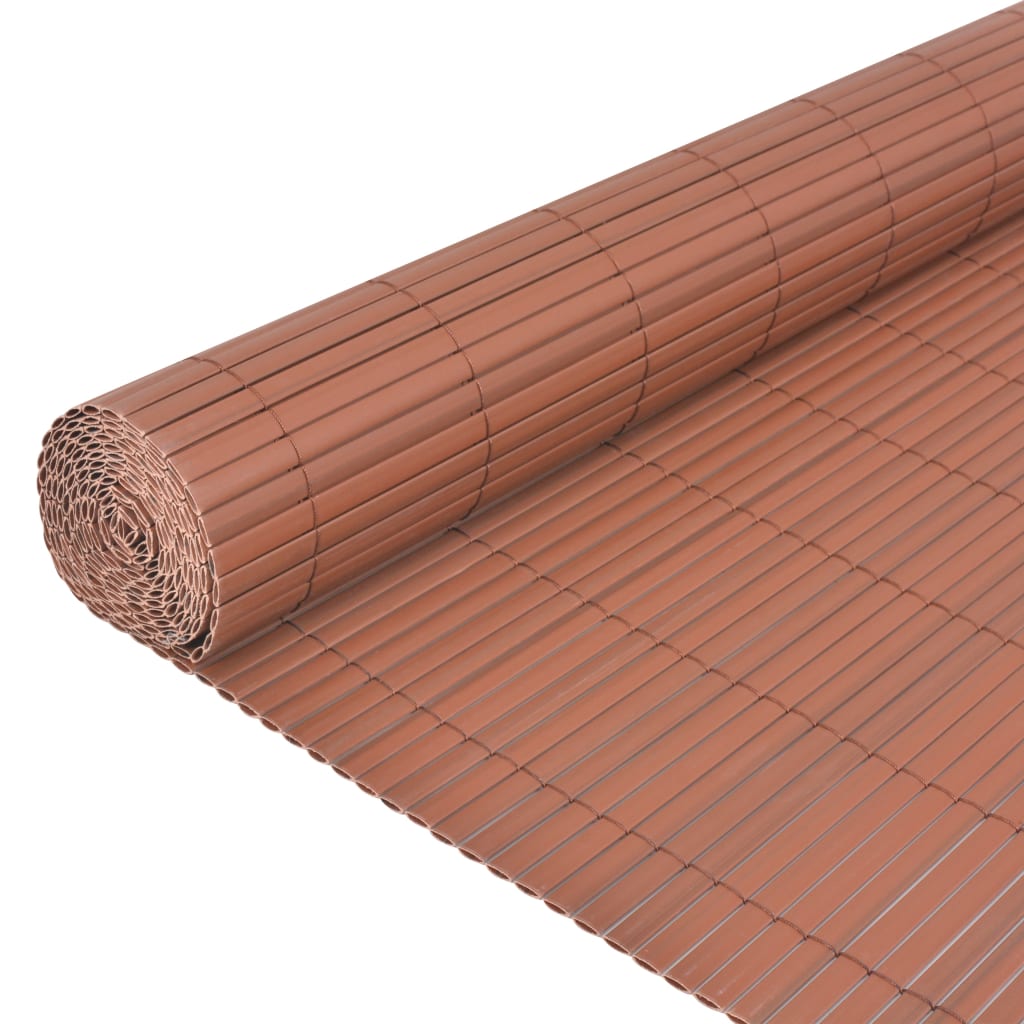 vidaXL Double-Sided Garden Fence PVC 90x300 cm Brown