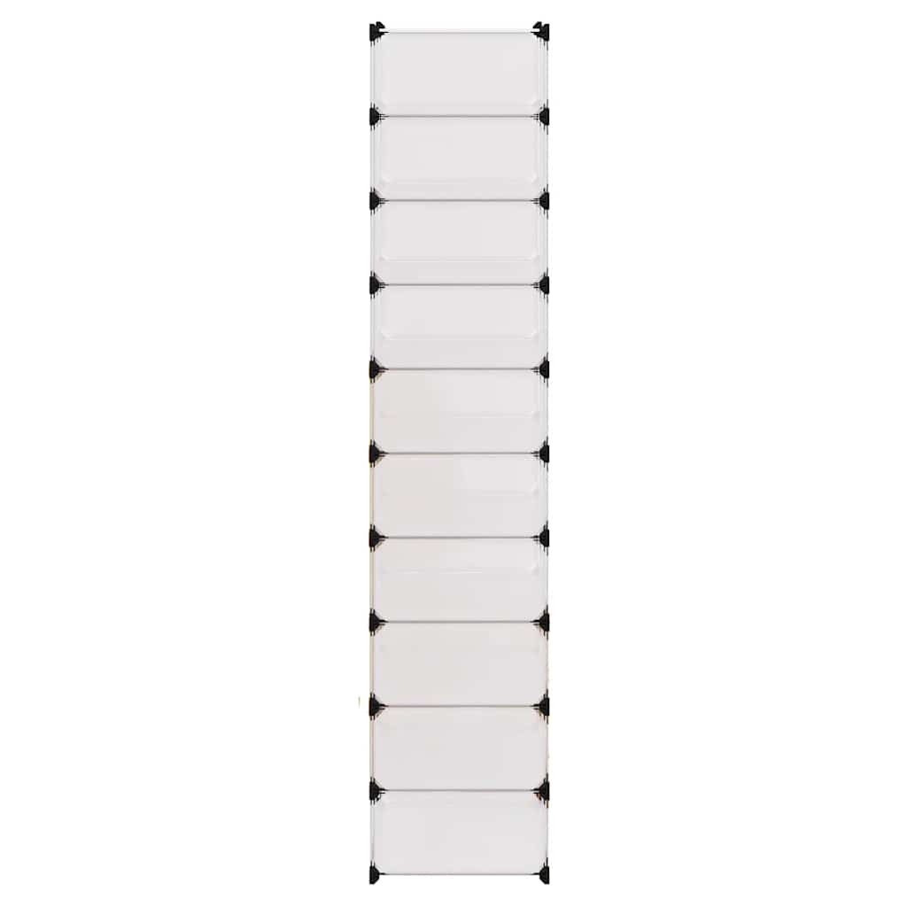 Interlocking Shoe Organiser with 10 Compartments White