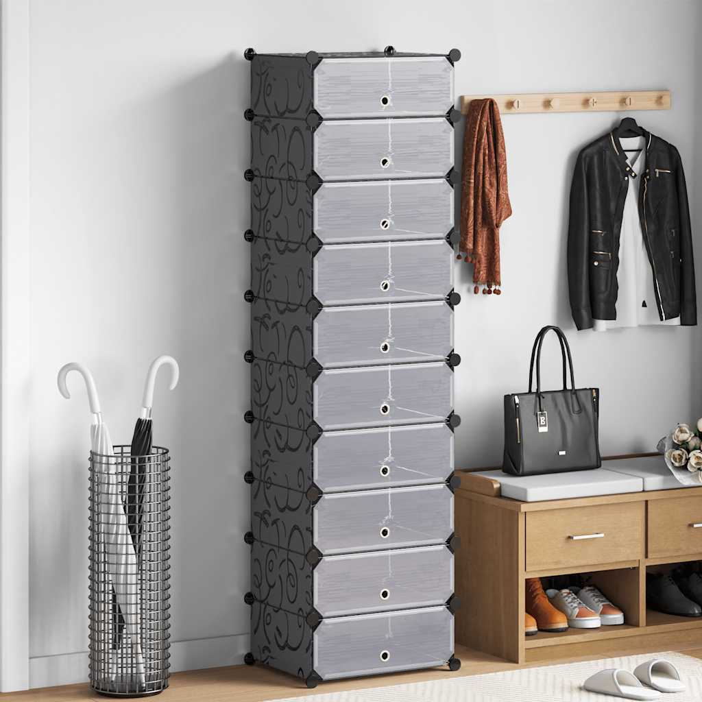 Shoe Organizer | Black and white | Plastic panels, Steel frames | Large
