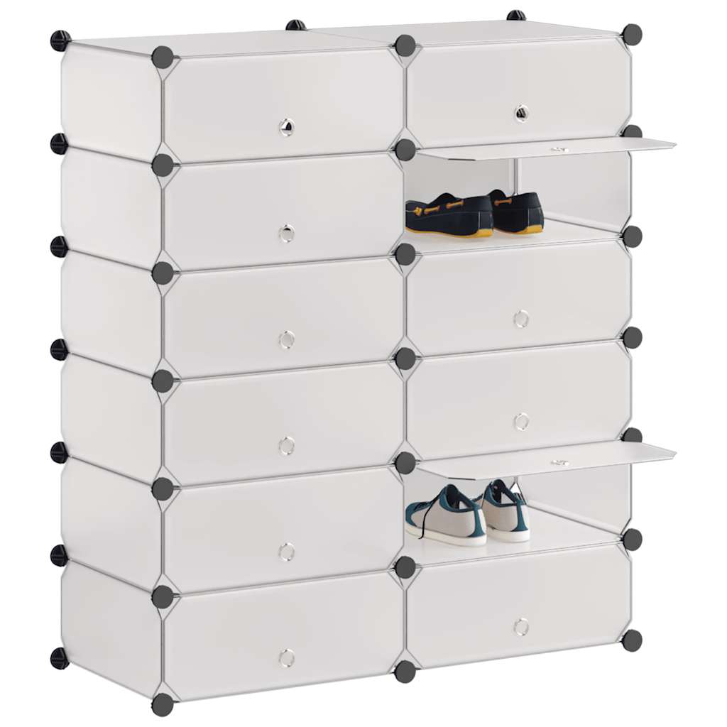 Shoe Organiser | White | Plastic panels, Steel frame | 92 x 37 x 105 cm