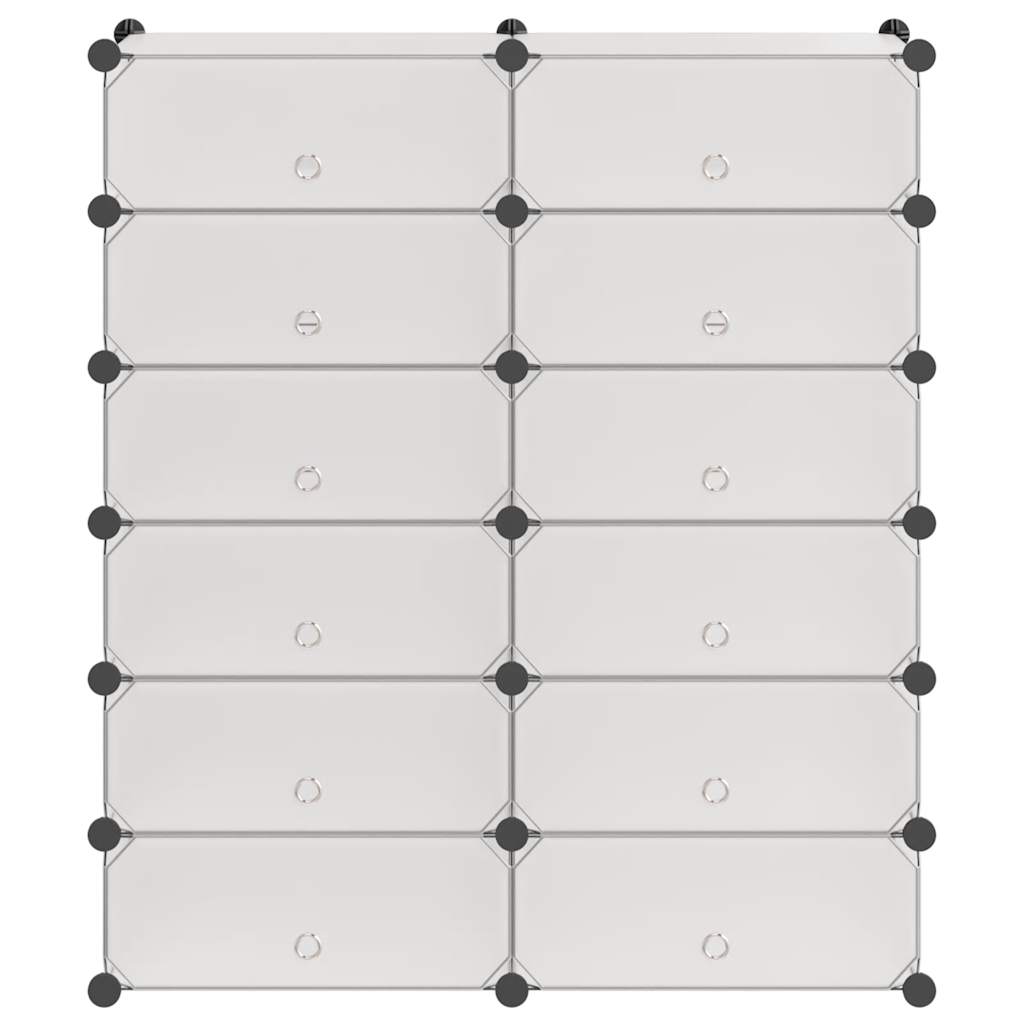 Interlocking Shoe Organiser with 12 Compartments White