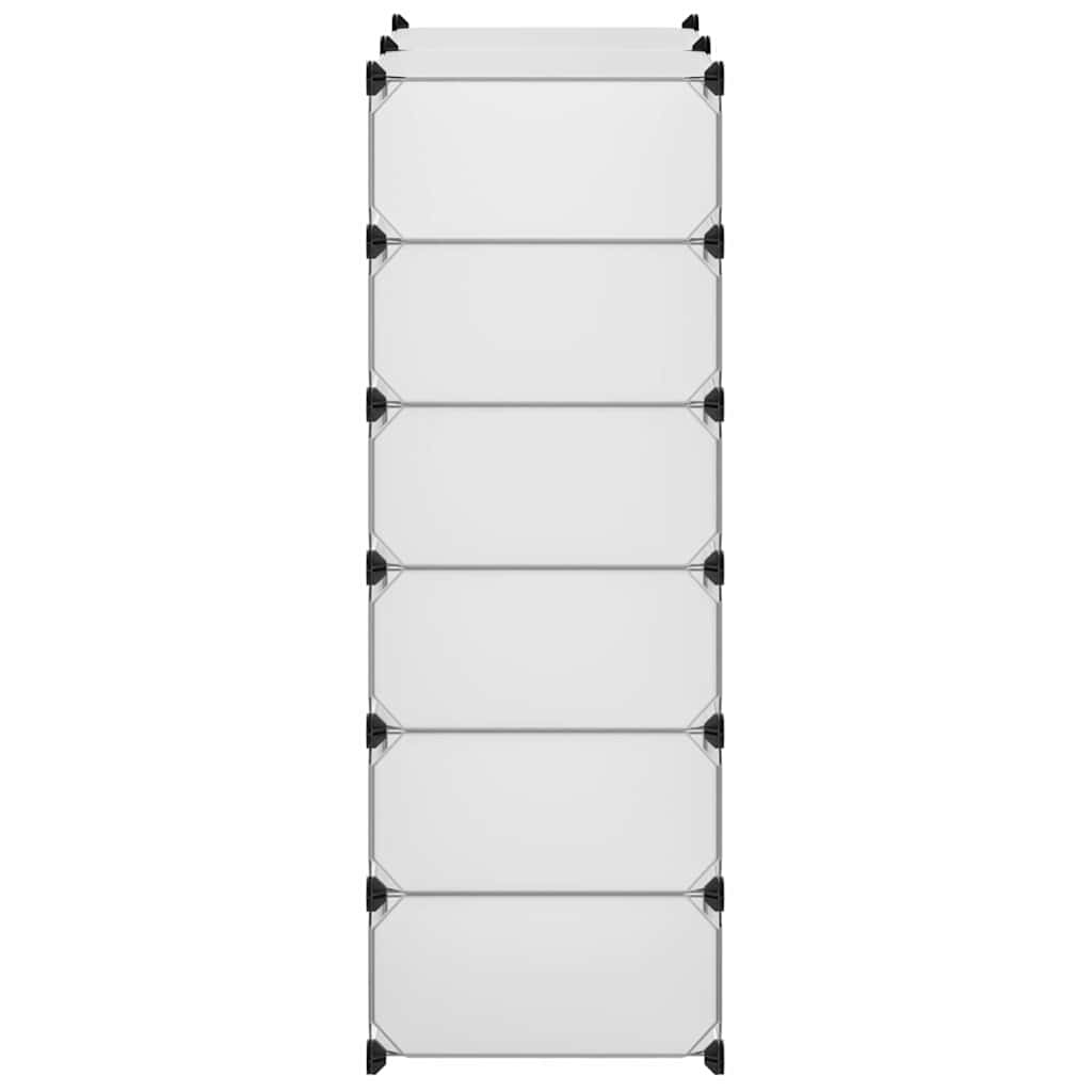 Interlocking Shoe Organiser with 12 Compartments White