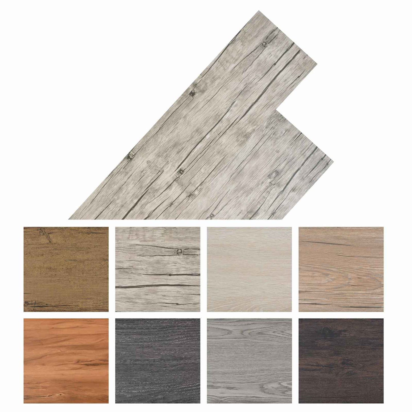 Flooring Planks 18 pcs Grey 5.26 m² PVC