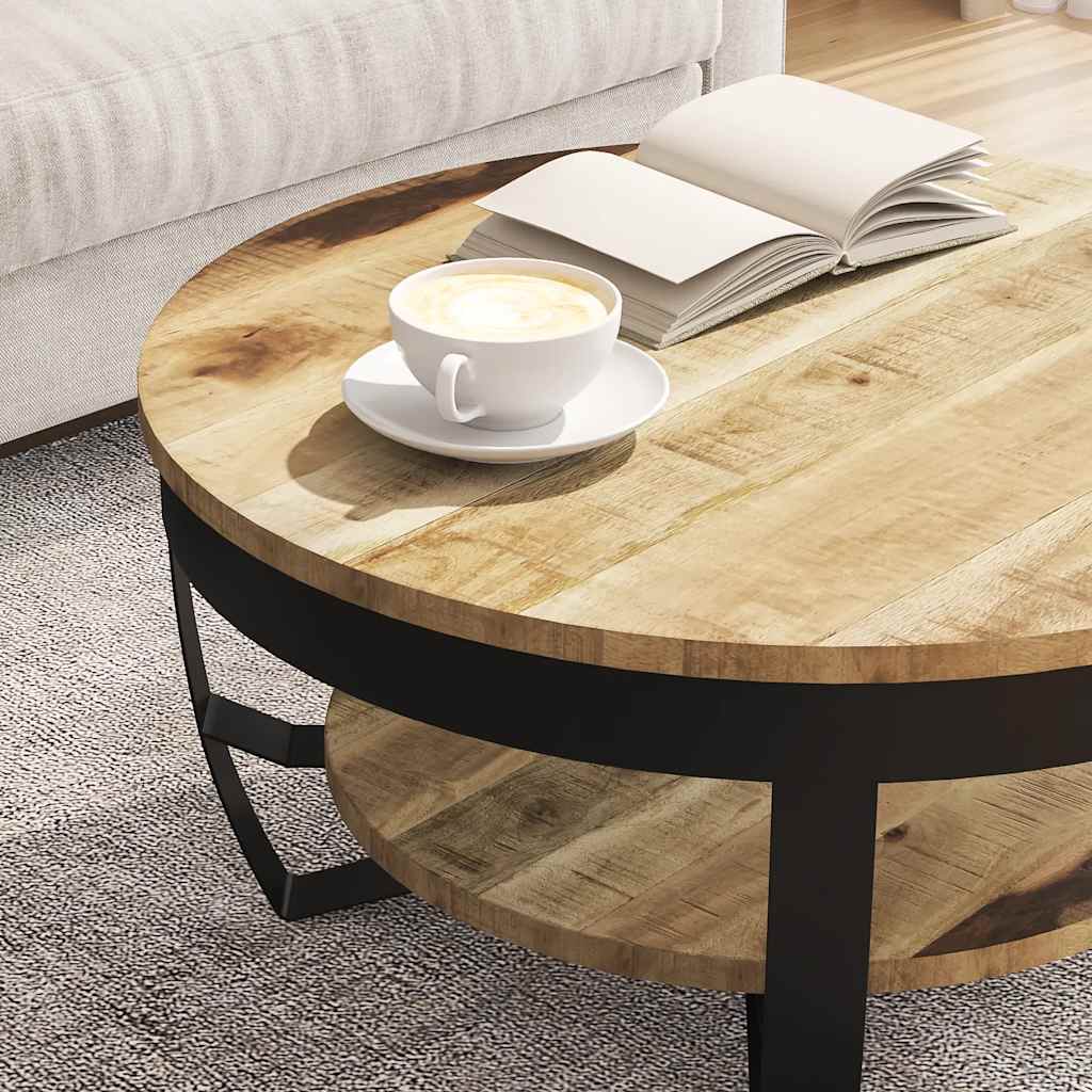 Coffee Table Solid Rough Mango Wood 65x32 cm