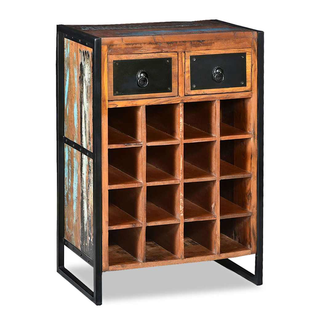 244831 vidaXL Wine Rack for 16 Bottles Solid Reclaimed Wood