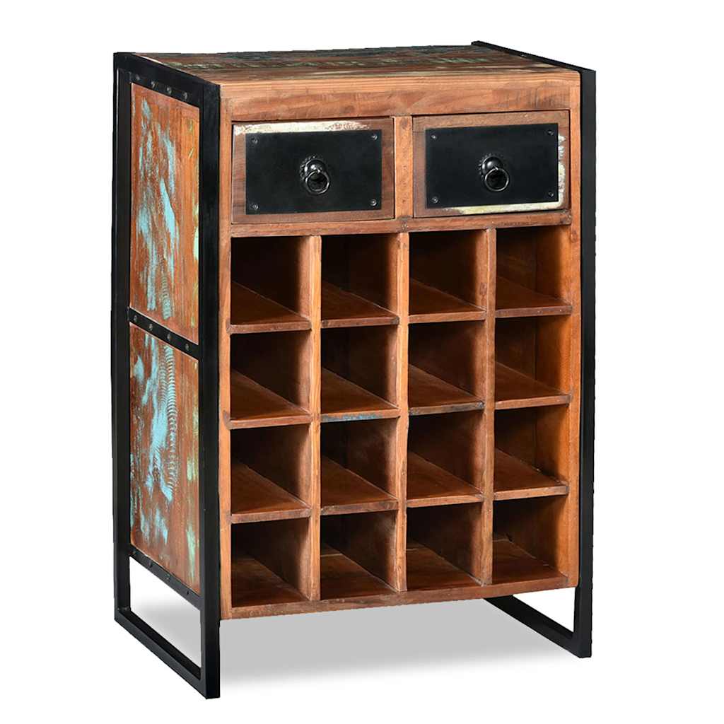 244831 vidaXL Wine Rack for 16 Bottles Solid Reclaimed Wood