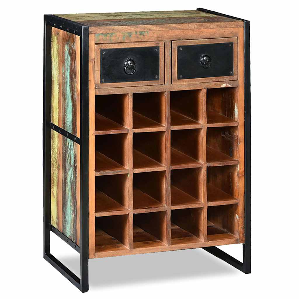 244831 vidaXL Wine Rack for 16 Bottles Solid Reclaimed Wood