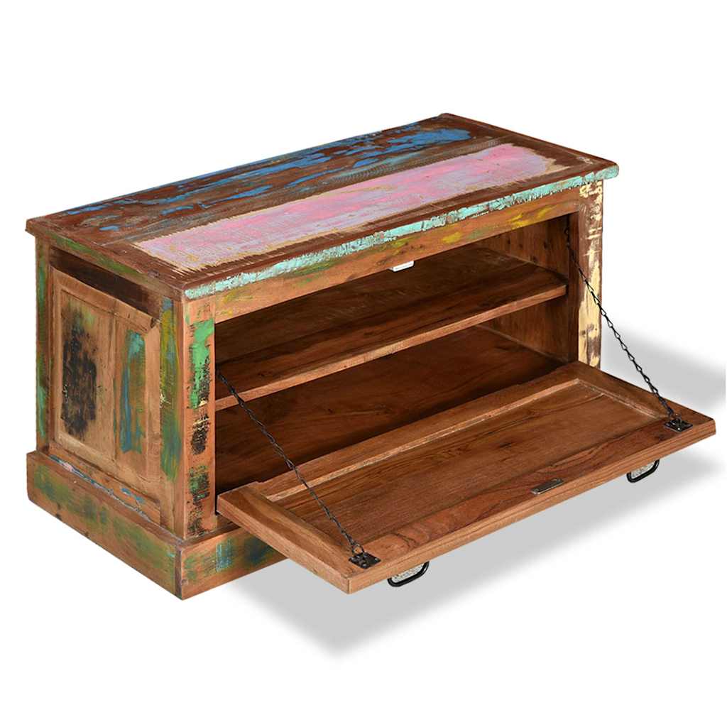 244832 vidaXL Shoe Storage Bench Solid Reclaimed Wood