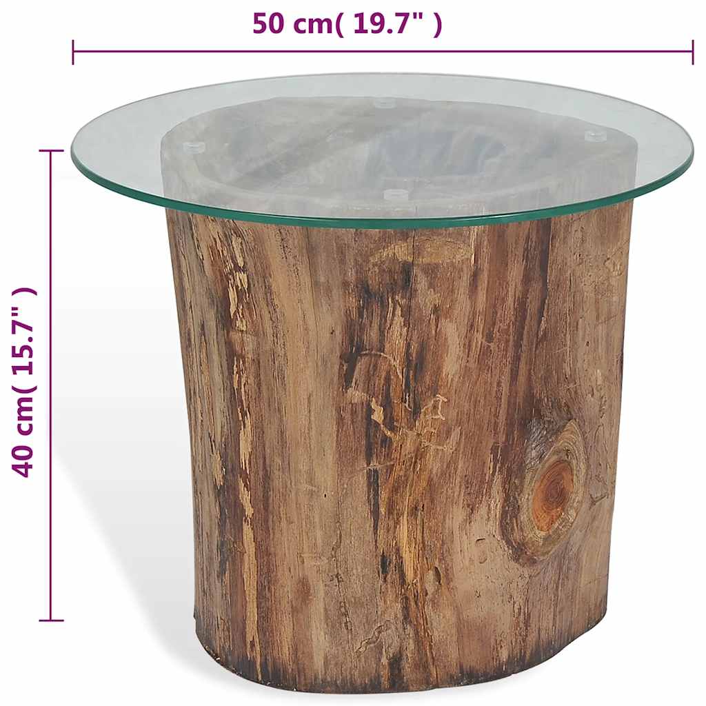 245069 vidaXL Coffee Table Teak Glass 50x40 cm