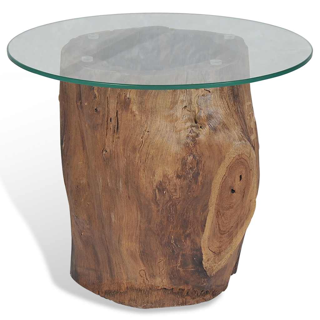 245069 vidaXL Coffee Table Teak Glass 50x40 cm
